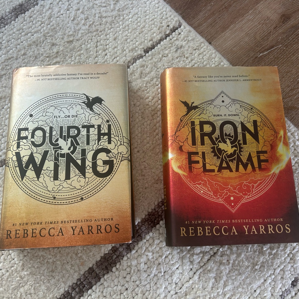 Fourth wing and iron flame hardcover books